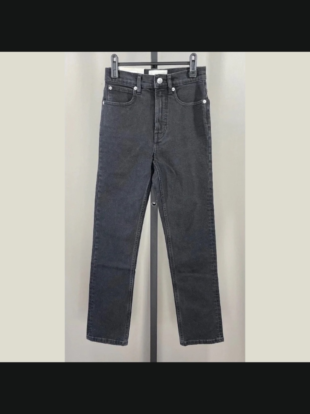 NEW Everlane Jeans Womens 23 short black denim straight slim preppy organic